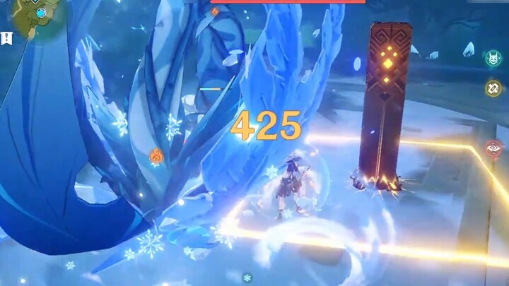 [ Genshin Impact ] 300 charged Naginata sword, two e are full of energy