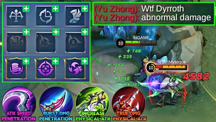 TOP GLOBAL DYRROTH! BEST IMMORTAL ONE SHOT BUILD 100% INSANE DAMAGE IN HIGH RANK
