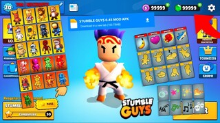APK MOD STUMBLE GUYS 0.45 - TUDO DESBLOQUEADO + NOVAS SKINS + EMOTE + GEMAS INFINITAS (testando)