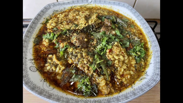 Pakistani Food Achari Daal Maash Goshat