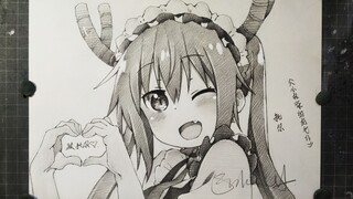【手绘】220分钟画出托尔（妹抖龙）!你见过这么可爱的龙女仆吗！托尔想永远和你在一起！《小林家的龙女仆》