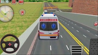 Trò chơi mô phỏng xe cứu thương bằng vô lăng - Robot cứu thương cứu hộ thành phố - Android Ga