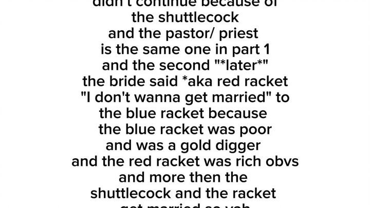 badminton wedding day drama| edited by me part two