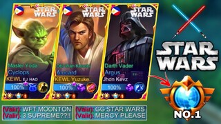 3 SUPREME PLAYERS + STAR WARS SKIN = ??? | THE MOST EXPENSIVE SKIN IN MLBB! 💎 (ENEMY SHOCKED!😱)