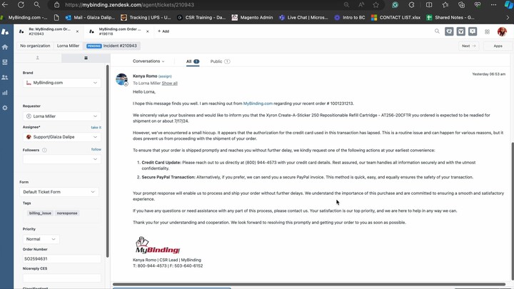 Billing Issue EXP EMS