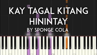 Kay Tagal Kitang Hinintay Sponge Cola synthesia piano tutorial with free sheet music