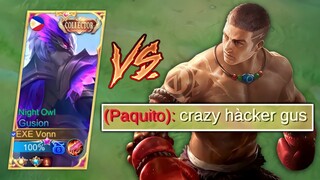 GUSION ULTRA FASTHAND VS STRONG FIGHTER PAQUITO META JUNGLER!!