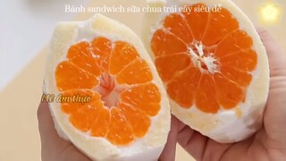 Bánh sandwich sữa chua trái cây siêu dễ 💕 #videohaynhat