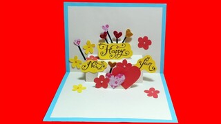 Cách làm thiệp 3D Chúc Mừng Năm Mới / Happy New Year Pop Up Card 2020