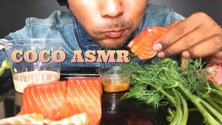 ASMR:SALMON (EATING SOUNDS)|COCO SAMUI ASMR#กินโชว์ปลาแซลม่อน