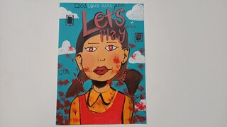 Squid game 😈// red light green doll // squid game poster // squid game doll painting //