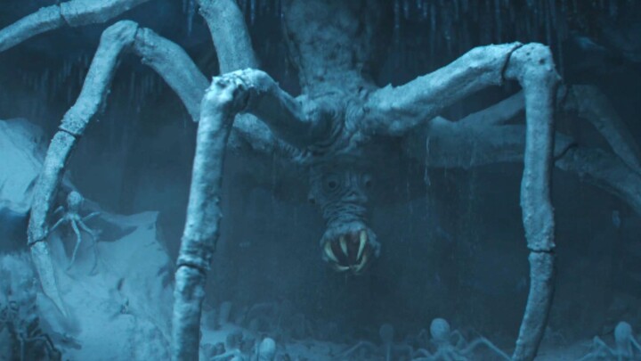 Spaceship crash-lands on a frozen planet, takes refuge in a hot spring for warmth, only to discover 
