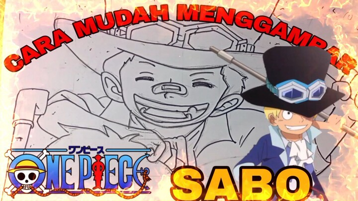cara mudah menggambar anime one piece, sabo