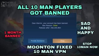 ALL 10MAN PLAYERS GOT BANNED | 30DAYS BANNED STOP PLAYING GB TB 10MAN