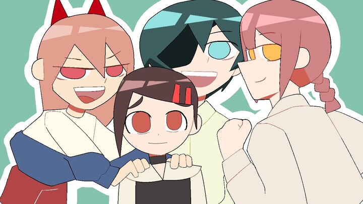 [Handwritten animation] When Makima, Jiye, Xiaohong and Pava sing Chainsaw Man ED7 together