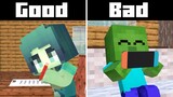 Monster School: Good ZombieGirl and Bad Zombie - Sad Story  | Minecraft Animation