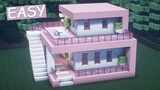 minecraft : Building a gorgeous pink house in Minecraft, with two floors🌸! GamePlay