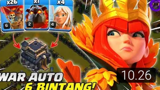 ANTAI SEMUA!! QUEEN CHARGE + LAVA HOUND + BALLOON (LAVALOON) - STRATEGI WAR TH 9 _ COC PART3