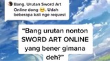 Urutan Nonton Sword Art Online