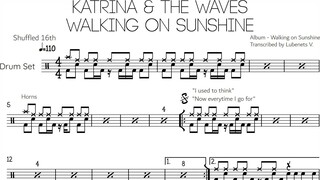 Katrina & The Waves - Walking on Sunshine + Drumless Track (Drum transcription) | Drumscribe!