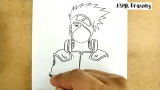 ASMR DRAWING kakashi , naruto manga from japan / how to draw kakashi