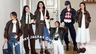 Students from different departments are eager to wear leather jackets 🪚 Versatile leather jackets fo