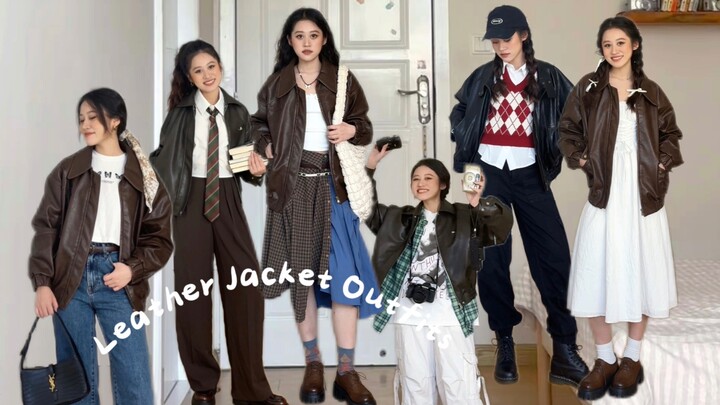 Students from different departments are eager to wear leather jackets 🪚 Versatile leather jackets fo