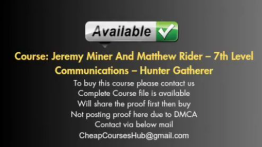 Jeremy Miner And Matthew Rider – 7th Level Communications – Hunter Gatherer