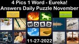 4 Pics 1 Word - Eureka! - 27 November 2022 - Answer Daily Puzzle + Bonus Puzzle