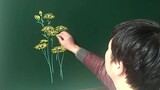 [Lukisan]Cara menggambar bunga krisan dengan kapur