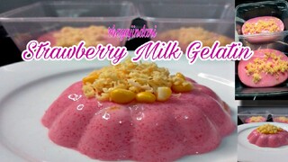 how to make strawberry milk Gelatin flavor with corn and cheese in easy way