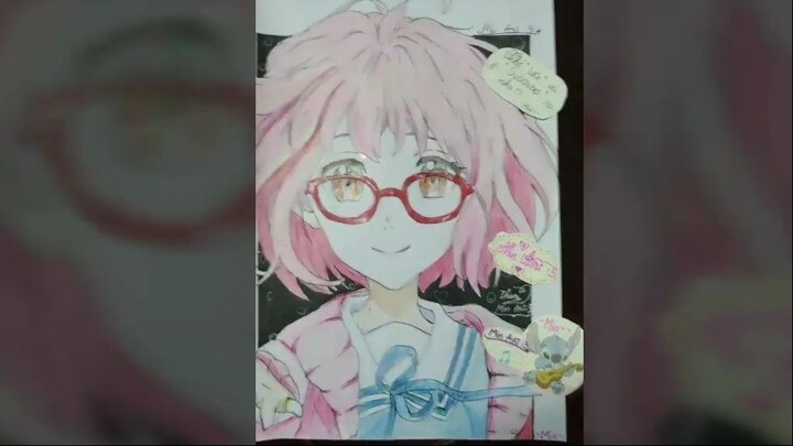 #Min_Art _ Vẽ anime girl _ Tranh vẽ Mirai Kuriyama !!! ❤️❤️❤️