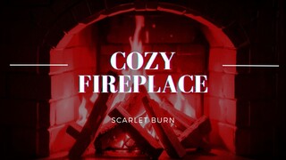 Relax In Front Of A Cozy Red Fireplace | Fireplace Sound