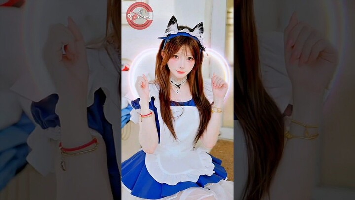 Cat Girl Maid Cafe at Home ❤️ Cat Girl Cosplay  Maid Cosplay #shorts