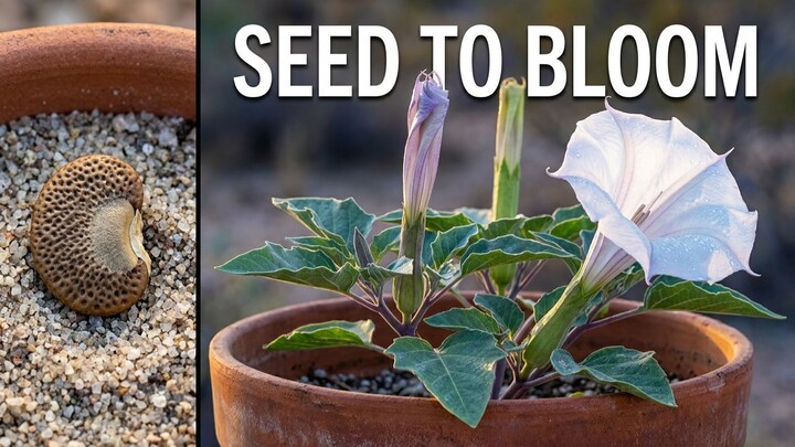 Seed to Bloom: Sacred Datura Growing Time-Lapse 🤍