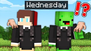 JJ and Mikey Became Wednesday in Minecraft - Maizen