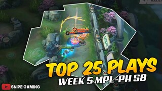 TOP 25 PLAYS OF WEEK 5, Echo split push,Ribo & 3mar outplay | MPL-PH Season 8