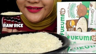 RAW RICE EATING || RAW RICE FUKUMI || BERAS PORANG |MAKAN BERAS MENTAH| ASMR INDONESIA