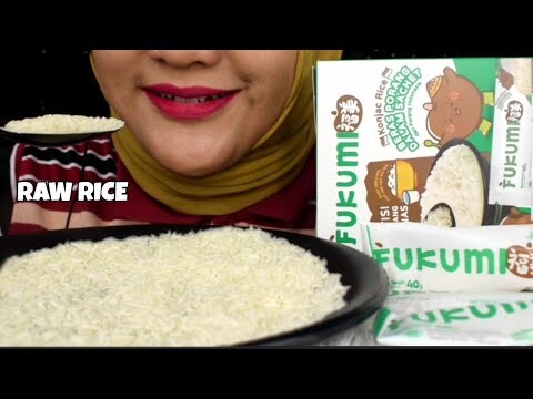 RAW RICE EATING || RAW RICE FUKUMI || BERAS PORANG |MAKAN BERAS MENTAH| ASMR INDONESIA
