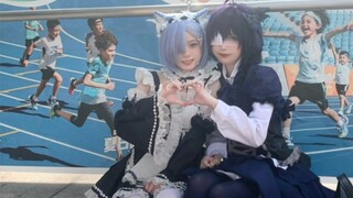 On the comic exhibition, the cute girl at 170 met a real cute girl and turned into a big Rikka. Ther