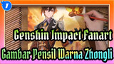 Menggambar Zhongli Genshin Impact dengan Pensil Warna_1