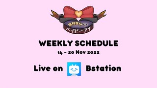 Weekly Schedule 14 - 20 Nov 2022