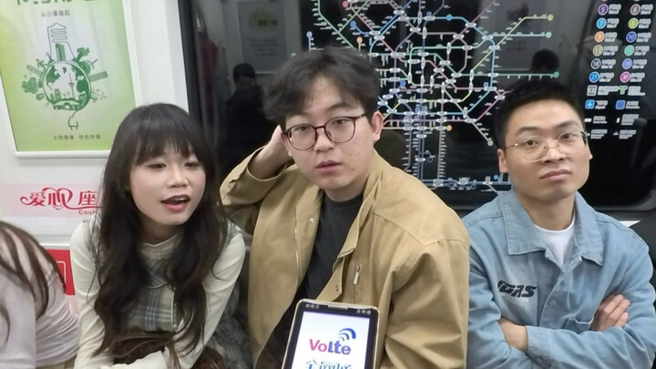 Elderly subway phone showcases social connections—hilarious!
