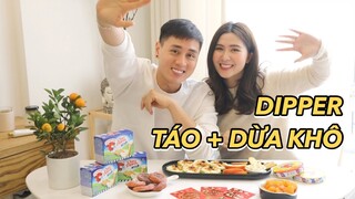 CHẾ BIẾN MÓN NHẸ NGÀY TẾT CÙNG CON BÒ CƯỜI: PHÔ MAI DIPPER + TÁO + DỪA KHÔ