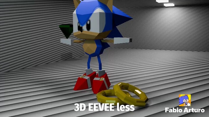 Sonic 3d Test EEVEE is fast less or Cycles is high