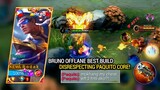 BRUNO OFFLANE BEST BUILD (disrespecting paquito core) | BRUNO BEST BUILD AND EMBLEM MLBB