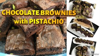 CHOCOLATE BROWNIES with PISTACHIO fudgy and Moist (How To Make)
