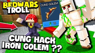KHANGG HACK BEDWARS BẰNG CUNG IRON GOLEM SIÊU PRO TROLL ZENO VÀ NOOB TEAM *BEDWARS BLOCKMAN GO