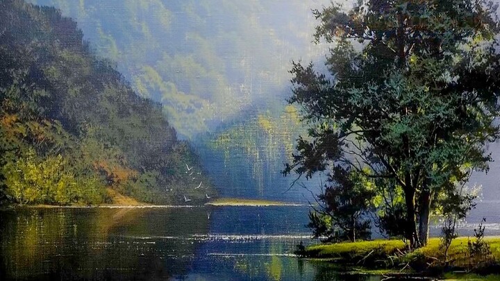 Using light as the boundary, separating dry from wet, warm from cool.