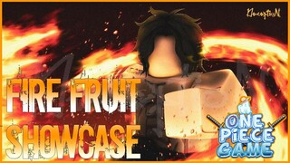 FIRE FRUIT SHOWCASE IN A ONE PIECE GAME (ROBLOX)